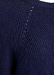 Geribde trui met 3/4 mouwen, Blauw, Packshot image number 3