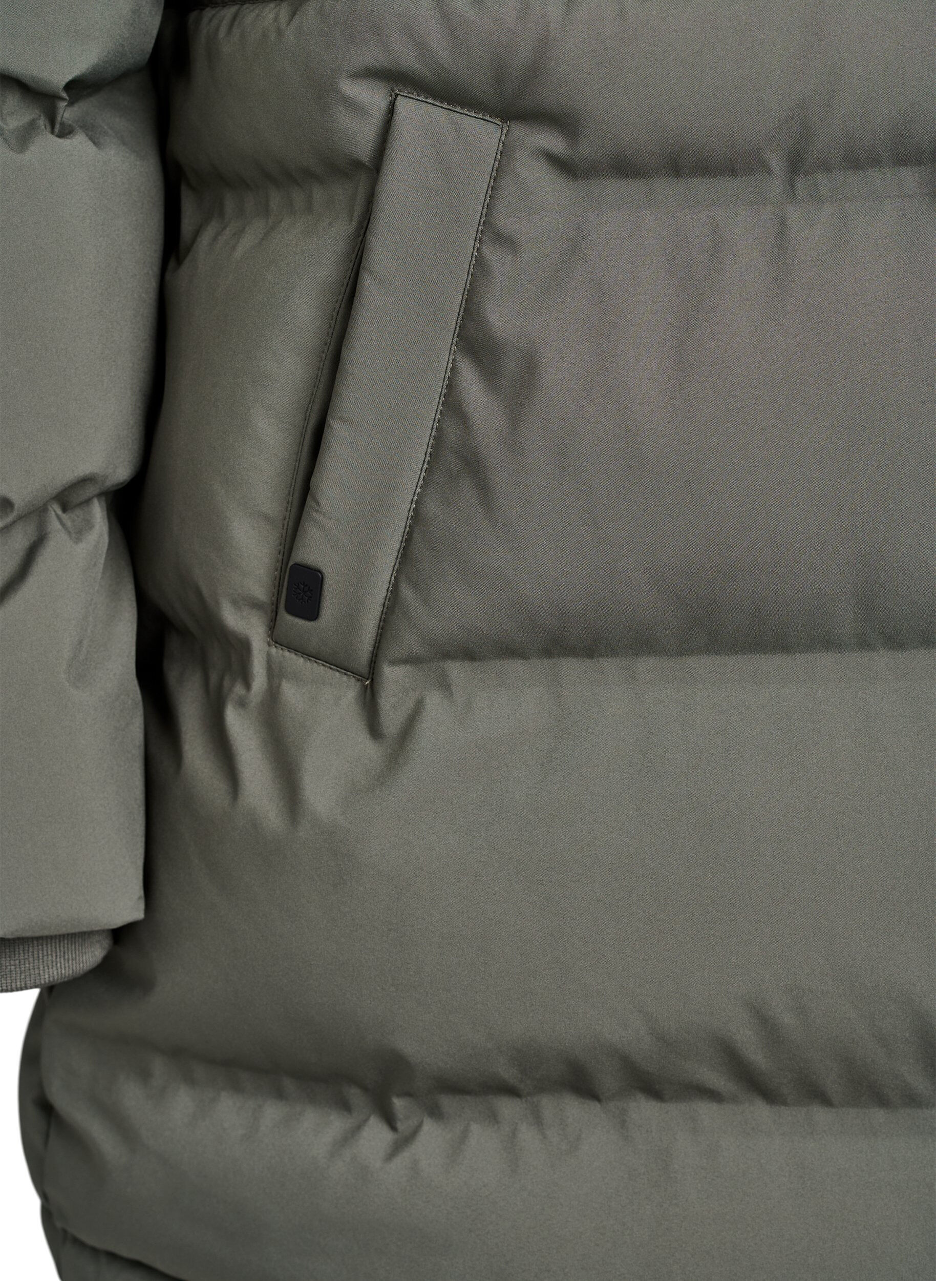 Zizzi Halflange pufferjas met verstelbare taille, Grijs, Packshot image number 3