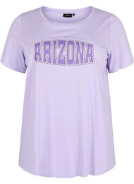 Katoenen t-shirt met printdetail, Lavender ARIZONA