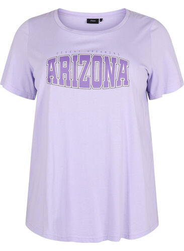 Katoenen t-shirt met printdetail, Lavender ARIZONA, Packshot image number 0