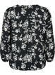 Blouse met pofmouwen, Black Flower AOP, Packshot image number 1
