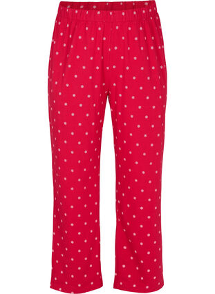 Katoenen pyjama broek met print, Tango Red AOP, Packshot image number 0