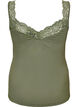 Viscose top met kanten rand, Groen, Packshot image number 1