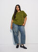 Gebreid vest met korte mouwen, Groen, Model image number 1