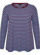 Gestreepte blouse met lange mouwen, Blauw, Packshot image number 0