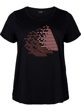 Sport-T-shirt met print, Black w. Copper Foil, Packshot image number 0