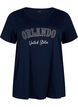 Katoenen T-shirt met tekst, Navy B. Orlando, Packshot image number 0