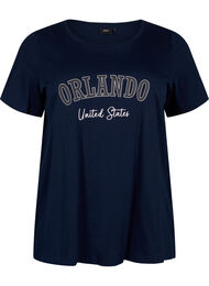 Katoenen T-shirt met tekst, Navy B. Orlando