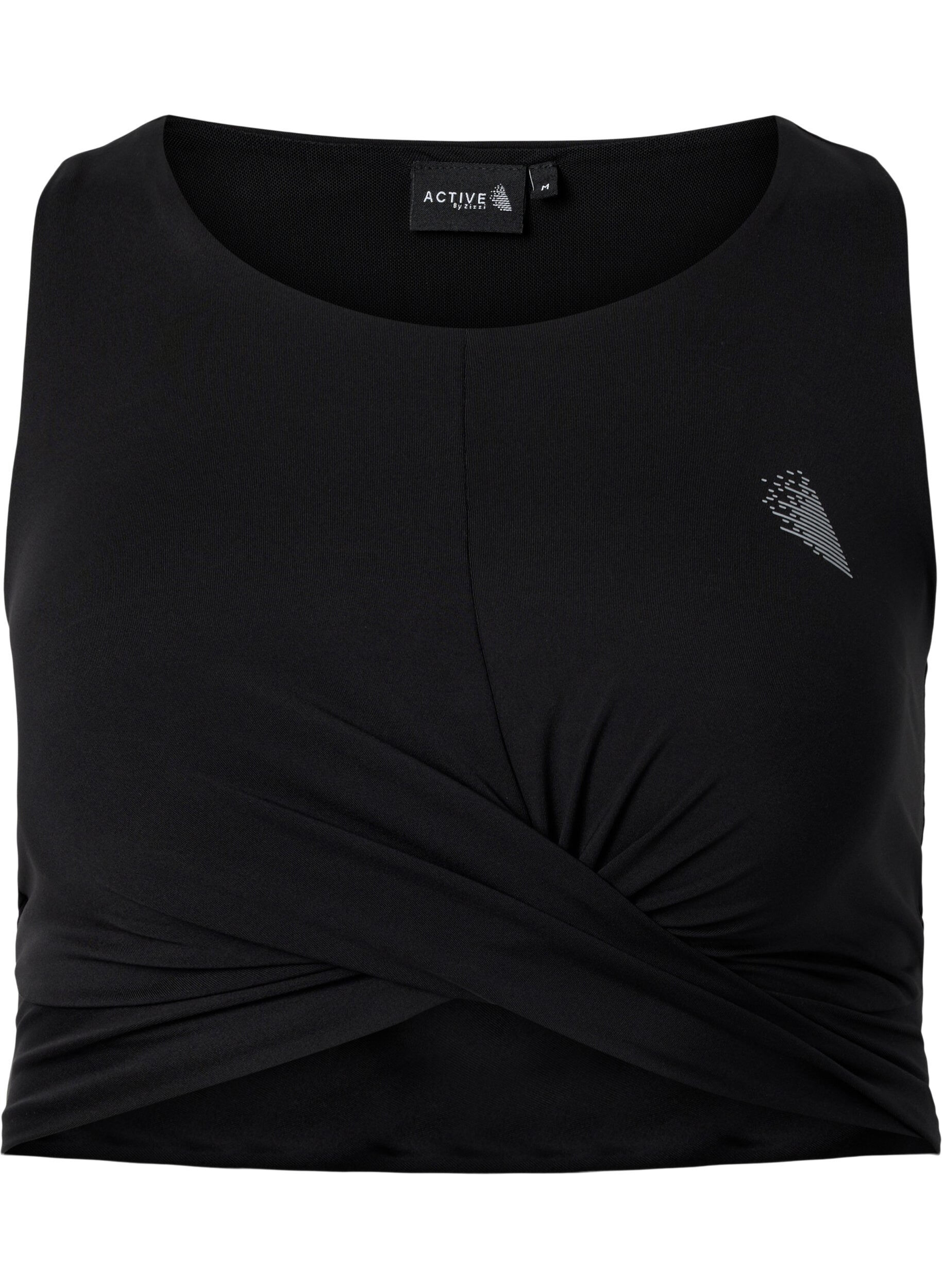 Zizzi Sportbeha met kruisdetail, Black, Packshot image number 0