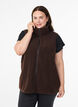 Teddy fleece gilet met ritssluiting en zakken, Bruin, Model image number 0