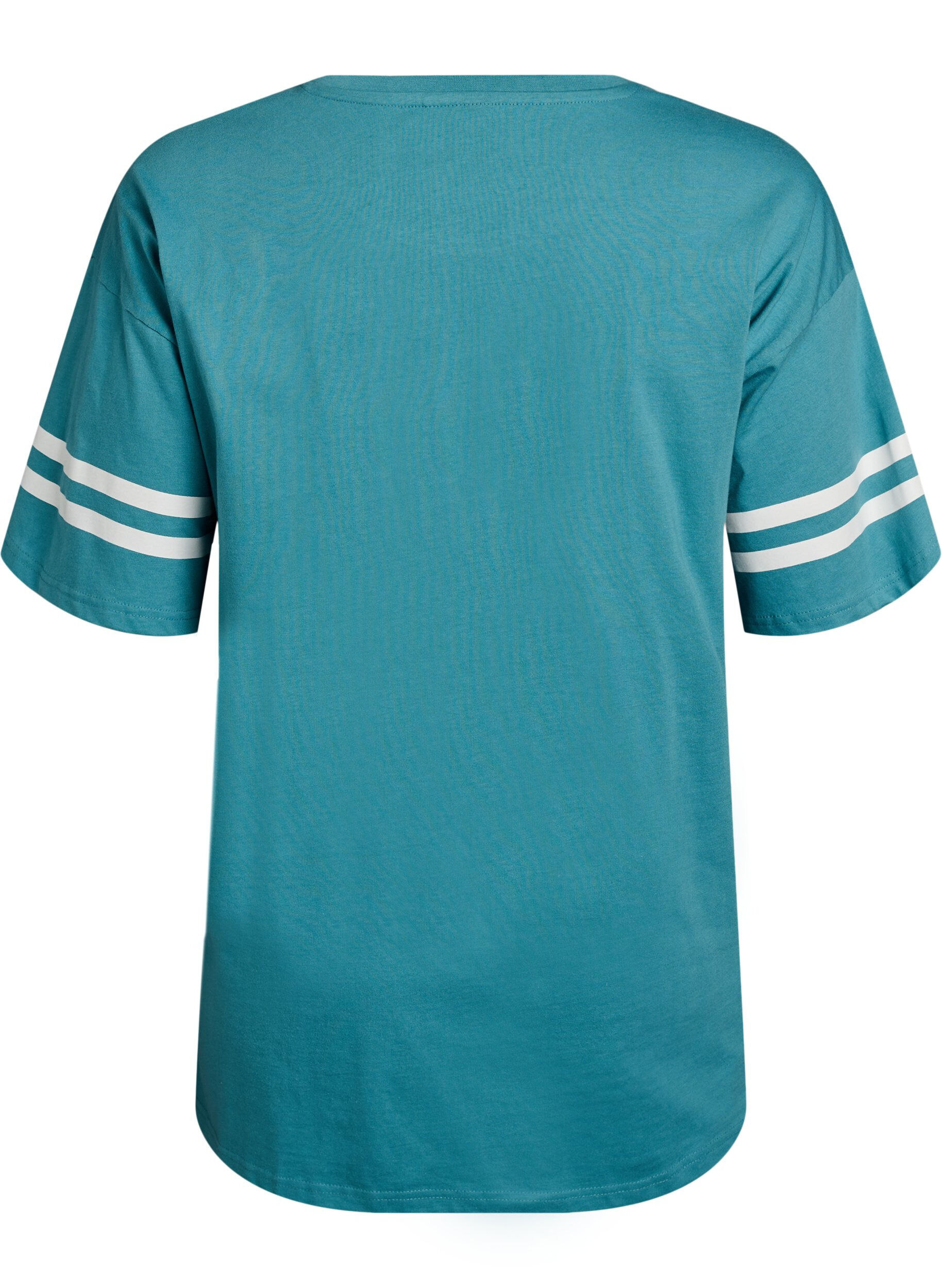 Zizzi Sportief oversized college T-shirt, Blauw, Packshot image number 1