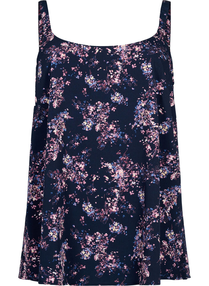 FLASH - Top met print, Navy Rose Flower, Packshot image number 0