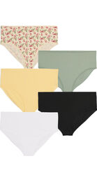 5-pack geribde katoenen slips, Vanille