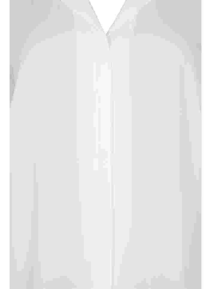 Effen kleur overhemd met v-hals, Bright White, Packshot image number 2