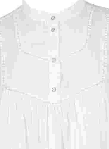 Viscose blouse met 3/4 mouwen en knopen, Snow White, Packshot image number 2