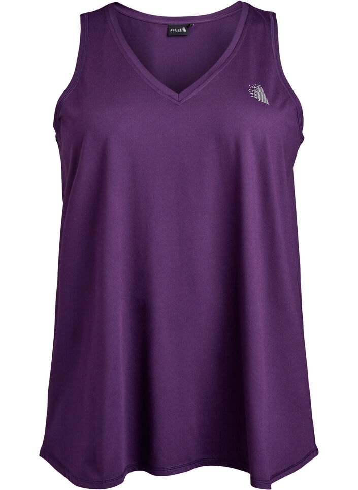 Workout top met V-hals, Paars, Packshot image number 0