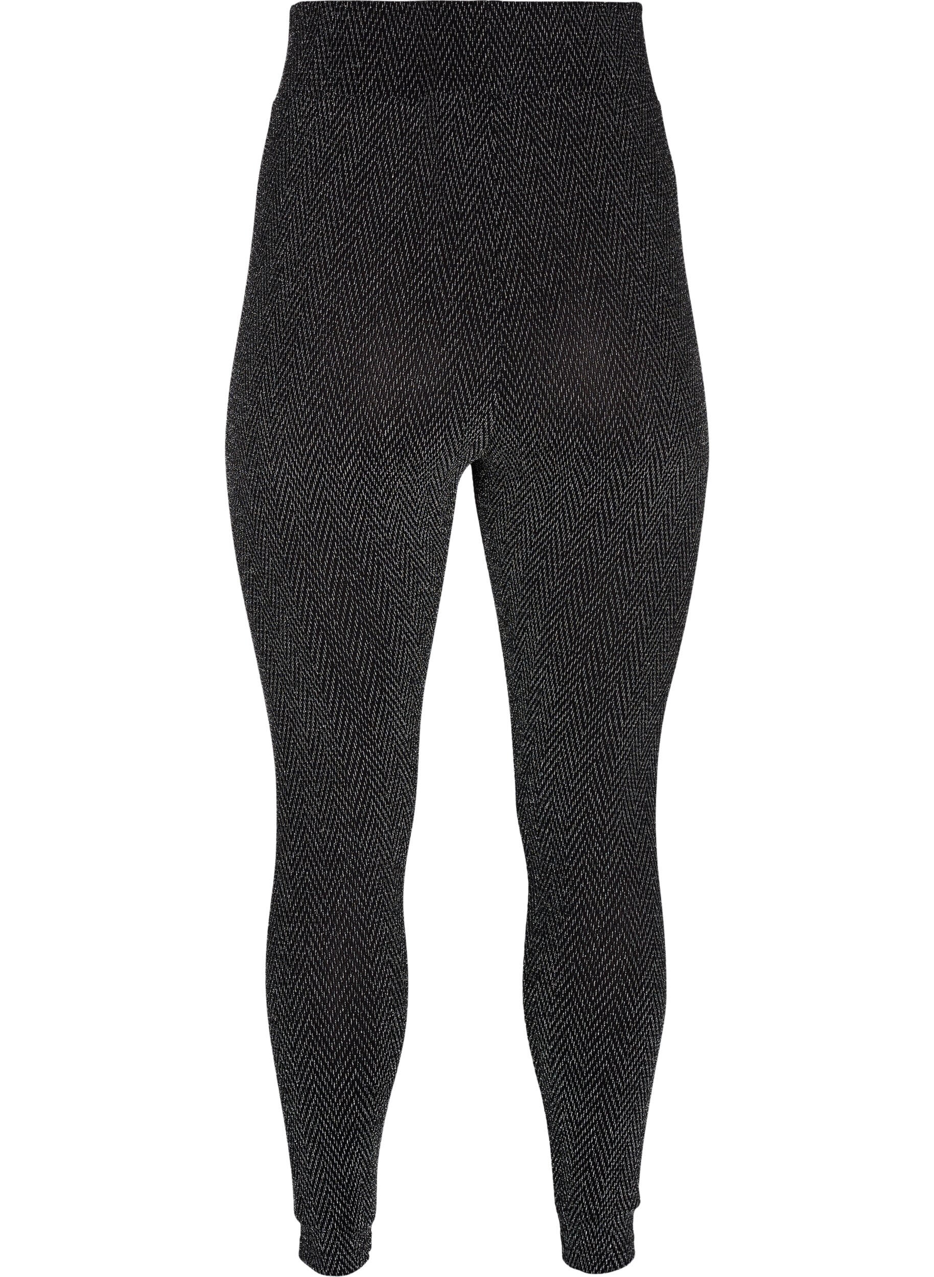 Zizzi Legging met glitterpatroon, Silver ZigZagShimmer, Packshot image number 1