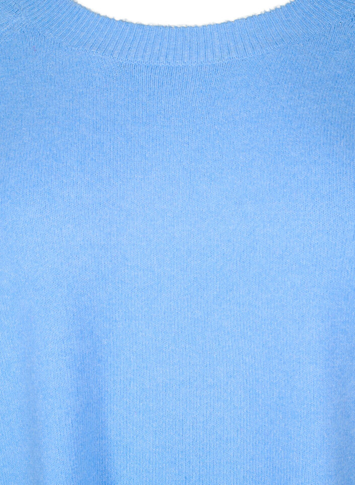 Lange gebreide blouse met knoopdetail aan de zijkant, Della R. Blue Mel., Packshot image number 2