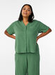 Katoenen mousseline blouse met korte mouwen, Groen, Model image number 0