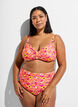 Hoge taille bikinibroekjes met patroon, Oranje, Model image number 0