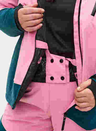 Ski jas met afneembare capuchon, Sea Pink Comb, Model image number 2