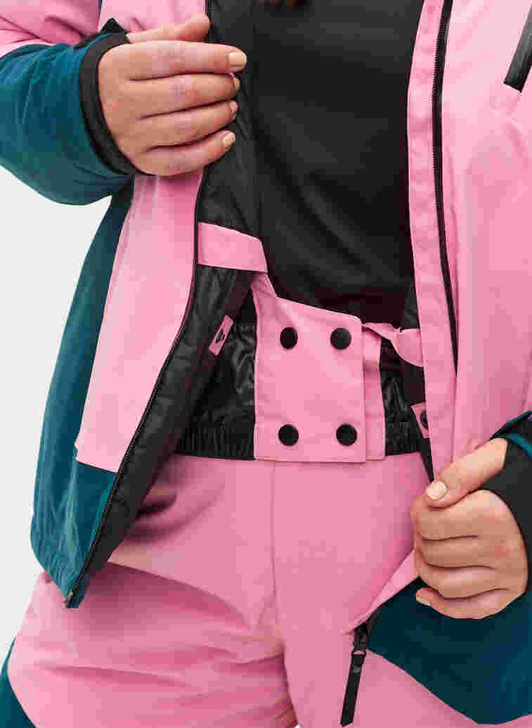 Ski jas met afneembare capuchon, Sea Pink Comb, Model image number 2
