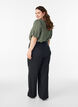 Pantalon met hoge taille en straight-fit, Zwart, Model image number 1