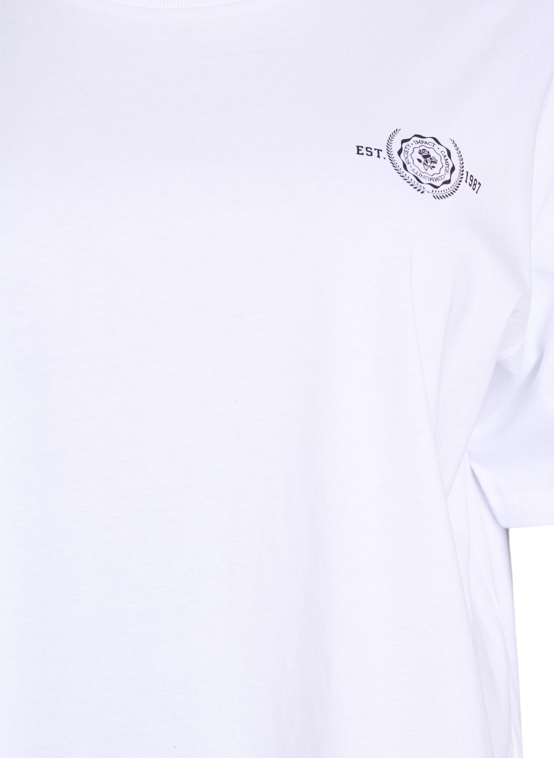 Zizzi Oversized T-shirt met rugprint, Wit, Packshot image number 2