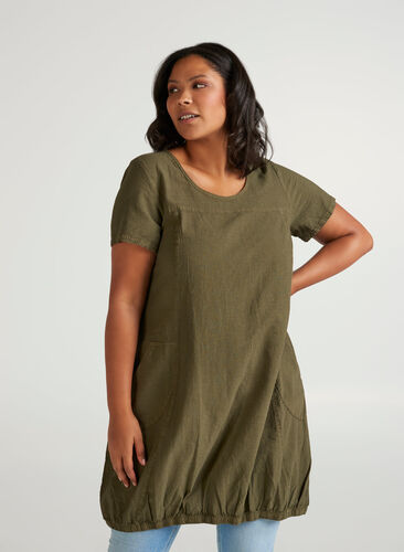 Comfortabele jurk, Ivy green, Model image number 0