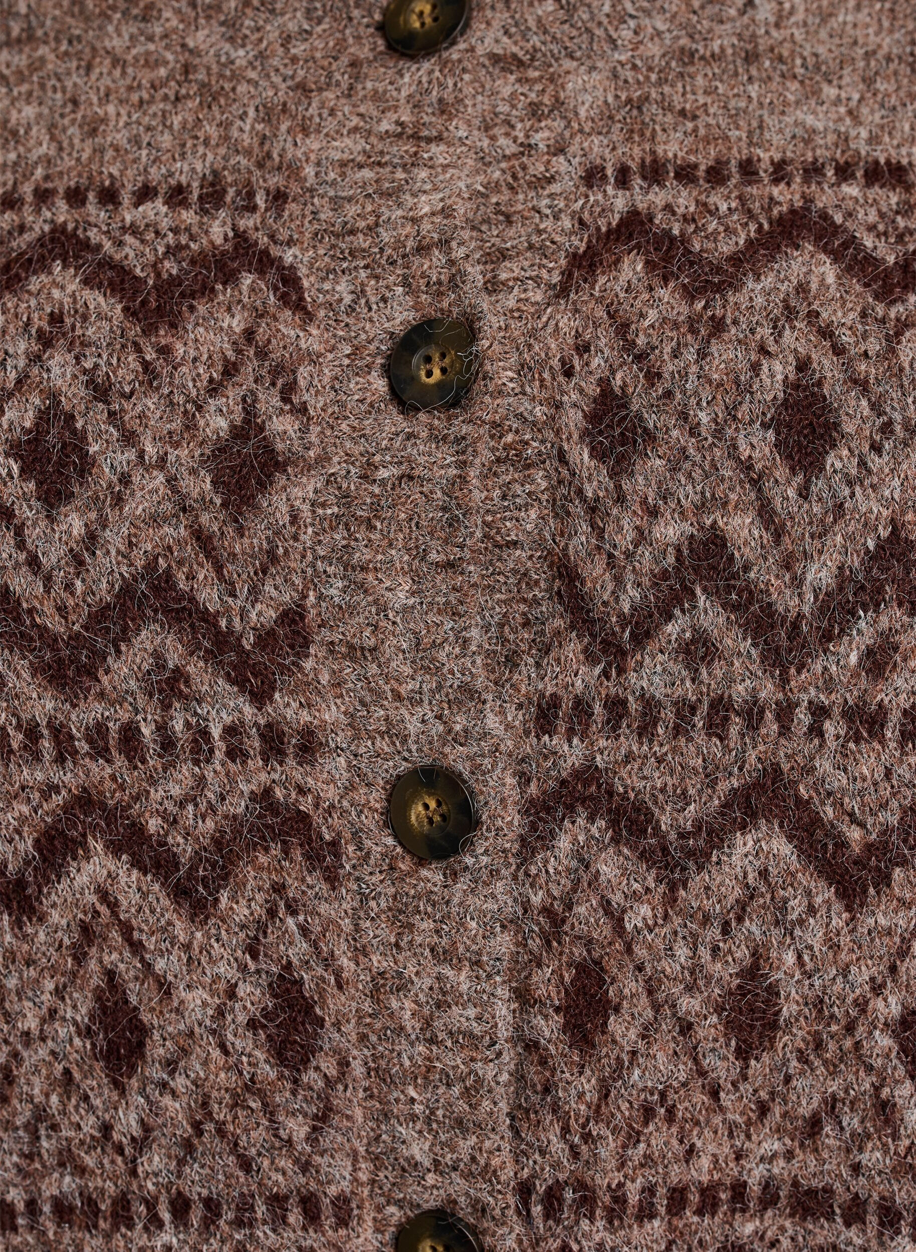 ZizziVest met jacquardpatroon, Bruin, Packshot image number 2