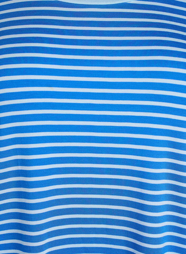 T-shirt met TENCEL&trade; Lyocell en strepen, Blauw, Packshot image number 2