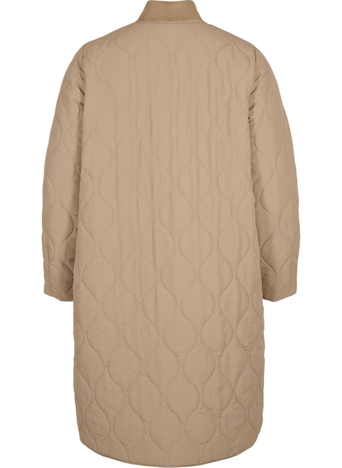 Lange gewatteerde jas met rits en zakken, Amphora, Packshot image number 1