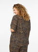 Korte mouw visrose Blouse met print, Bruin, Model image number 2