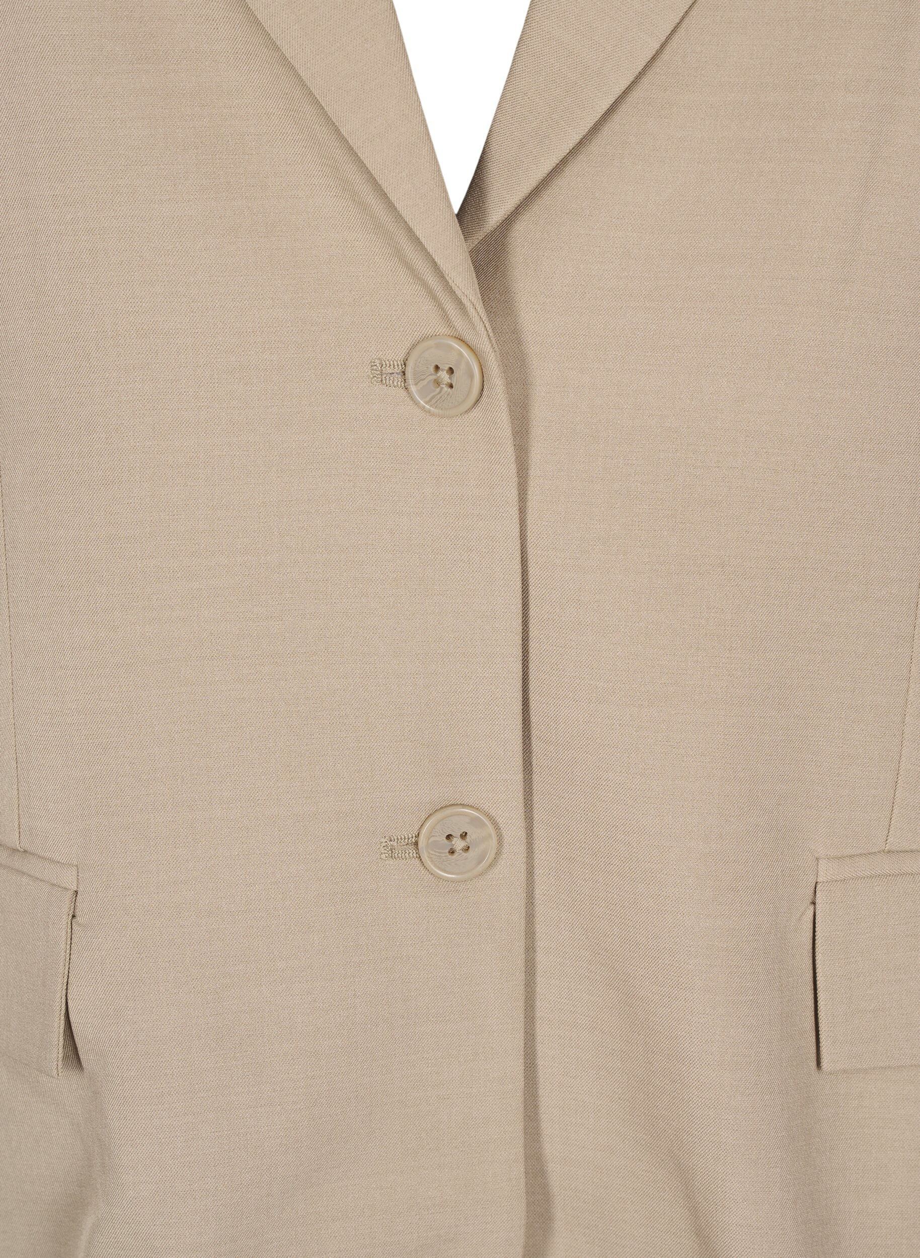 Zizzi FLASH - Blazer met zakken en een split, Beige, Packshot image number 2
