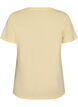 T-shirt van biologisch katoen met velourstekst, Geel, Packshot image number 1