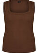 Rib top met vierkante halslijn, Bruin, Packshot image number 0