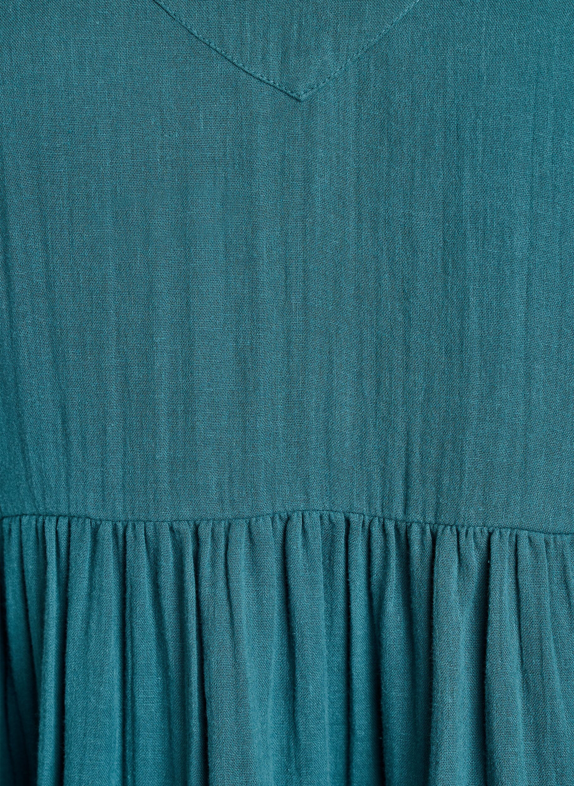 Zizzi Katoenen strandjurk met spaghettibandjes, Groen, Packshot image number 2