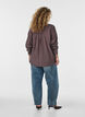 Viscose shirt met gouden knopen, Bruin, Model image number 2