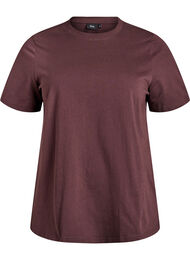 Basic katoenen T-shirt met ronde hals, Bruin