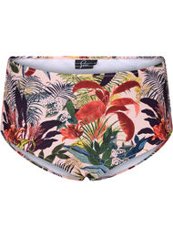 Bikinibroekje met hoge taille en print, Palm Print