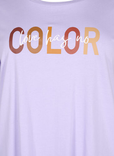 T-shirt in katoen met opdruk, Lavender COLOR, Packshot image number 2