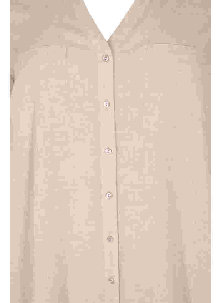 Lange blouse met 3/4 mouwen en v-hals, Simply Taupe, Packshot image number 2