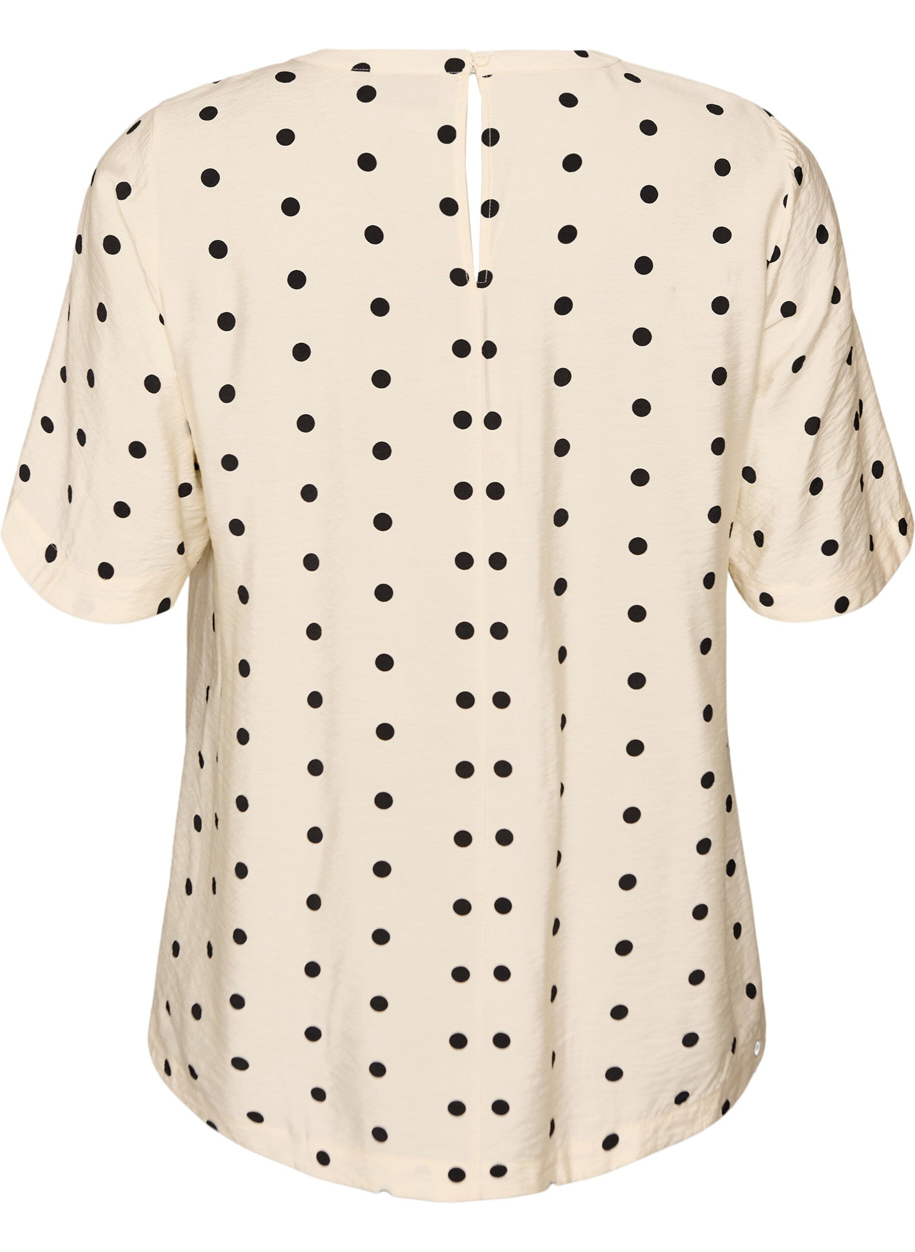 Zizzi Viscose blouse met spots en mouwen 1/2, Vanille, Packshot image number 1