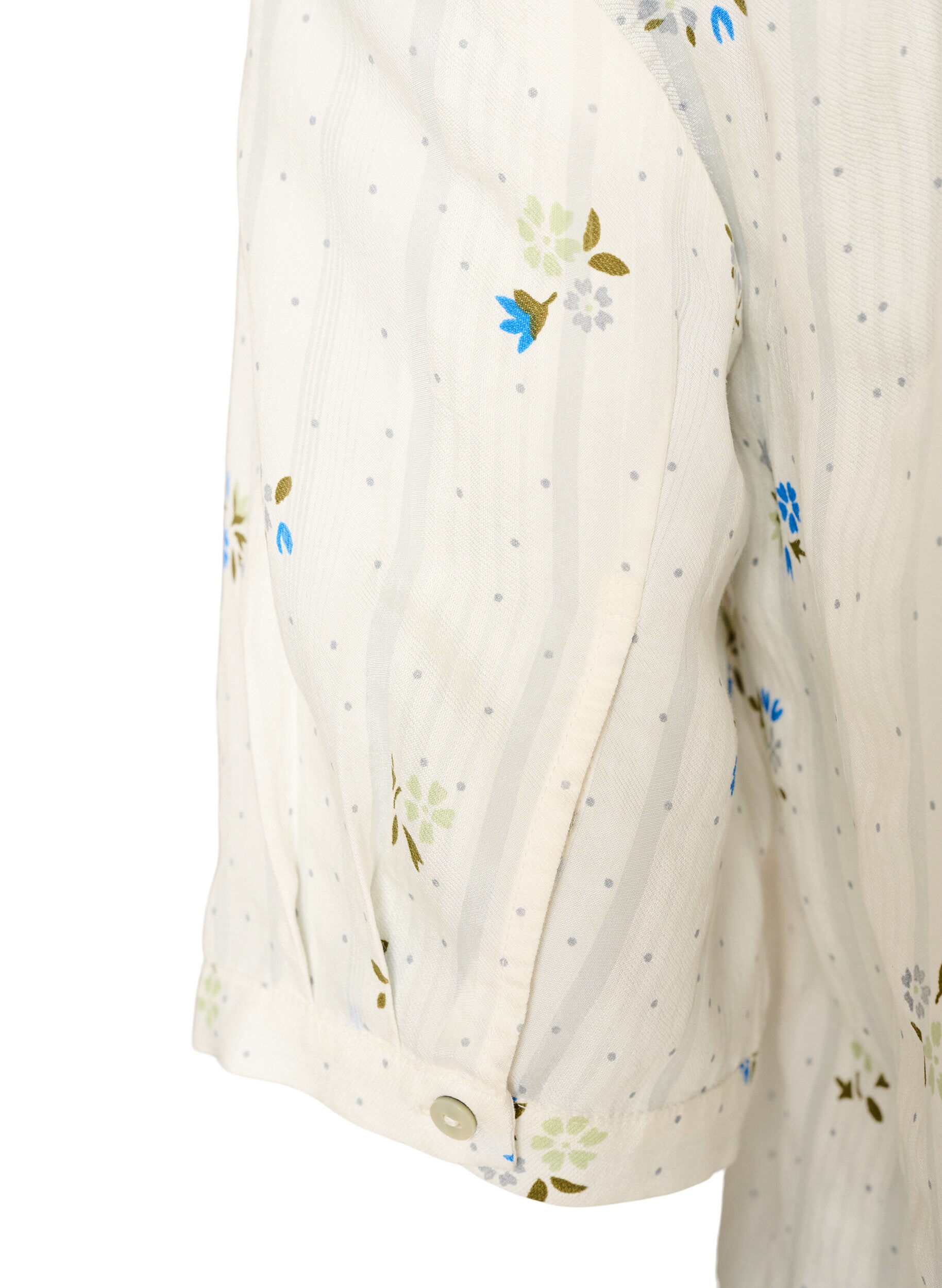ZizziBlouse met print en 1/2 mouwen, Vanille, Packshot image number 3