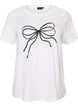 T-shirt van biologisch katoen met decoratief motief, Wit, Packshot image number 0