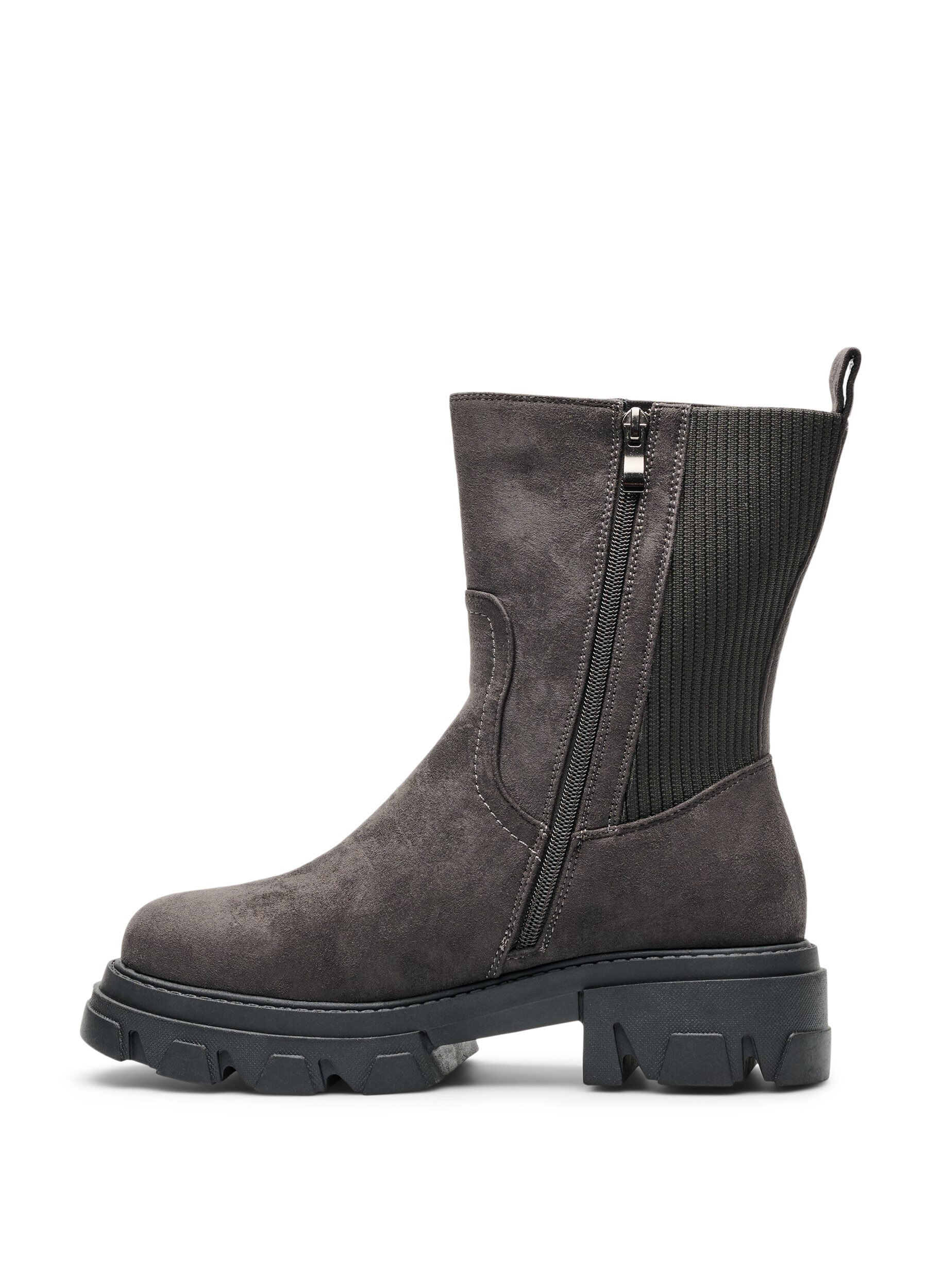ZizziChunky boot in imitatiesu&egrave;de, Bruin, Packshot image number 3