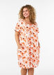 Katoenen jurk met korte mouwen en print, Oranje, Model image number 0
