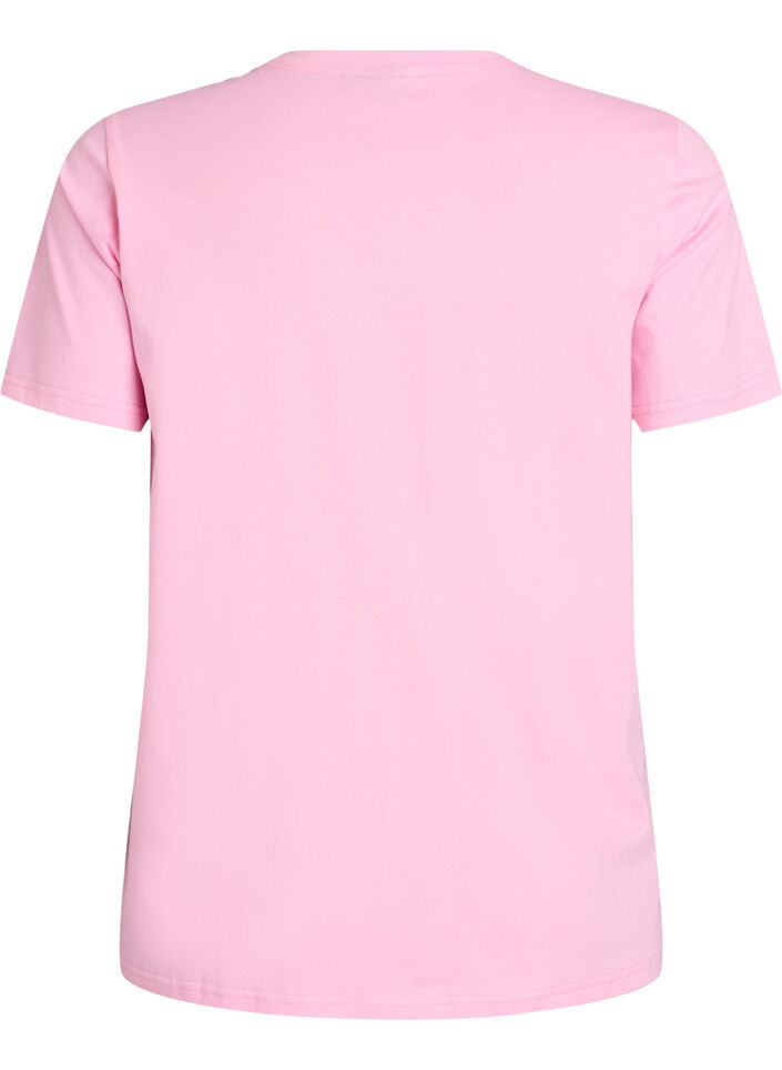 Katoenen T-shirt met geborduurde tekst, Wit, Packshot image number 1