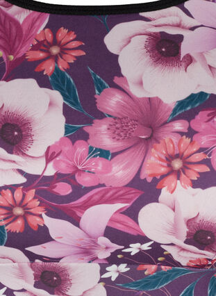 Sportbeha met bloemen en gekruiste rug, Flower Print, Packshot image number 2