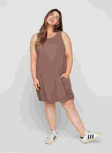 Mouwloze katoenen jurk, Falcon, Model image number 2